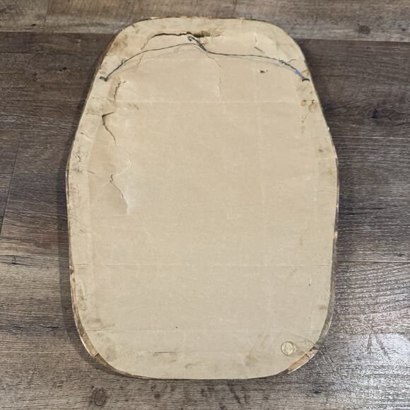 Antique Convex Bubble Frame Hexagonal Floral Carved Wood Mountain Waterfall READ - Picture 8 of 11